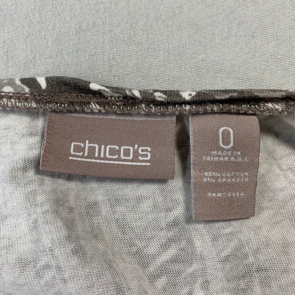 CHICOS Blouse Womens Size 0 Small Top Long Sleeve Beige* - Picture 4 of 9